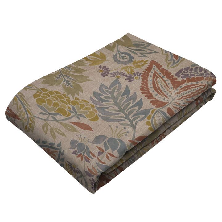 Mcalister textiles - Wholesale Throw Blanket - Florista Terracotta, Sage Green and Blue Floral Throw Blanke