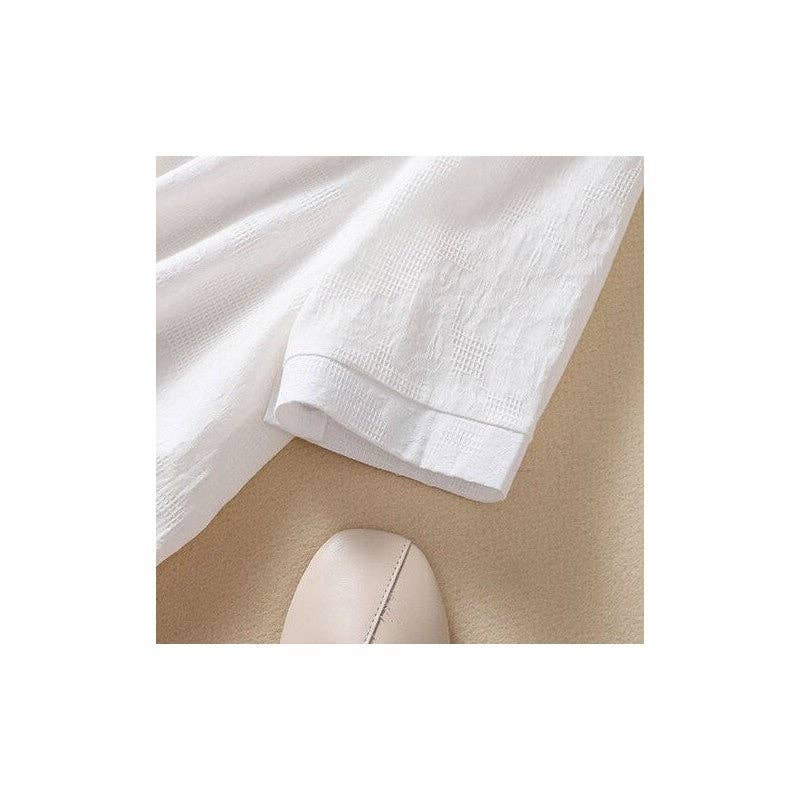 FurDecoration - Vendita all'ingrosso Tunica - Donna - Camicia in cotone e lino con cappuccio e ricamo jacquard4