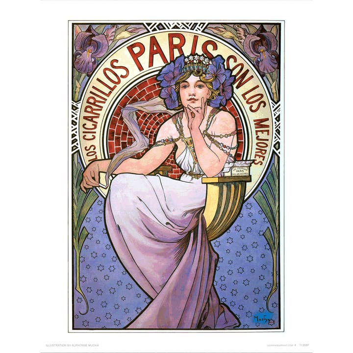 Laughing Elephant - Wholesale Everyday Greeting Card - Los Cigarillos Paris - Alphonse Mucha Card