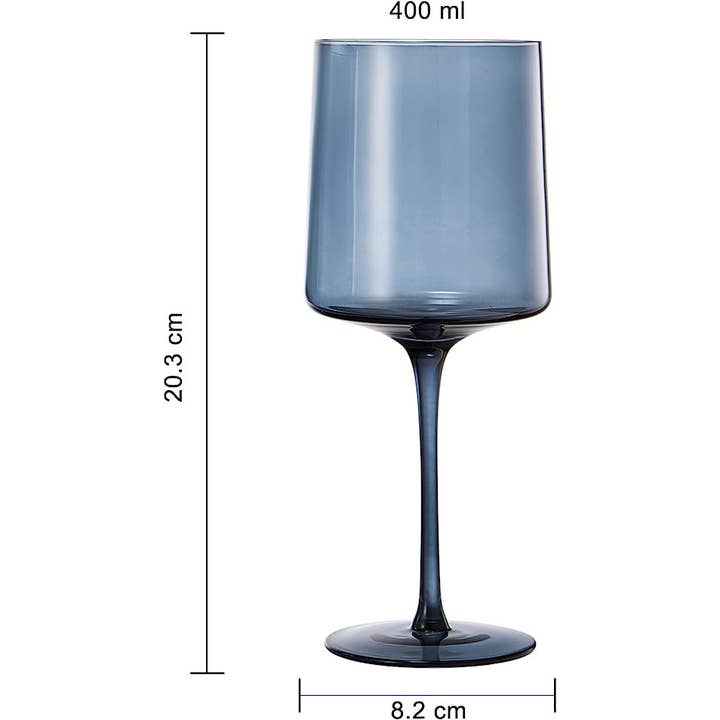 The Wine Savant / Khen Glassware – wholesale Vinglas – Färgade fyrkantiga kristall vinglas Set med 4 stora 13,5 oz