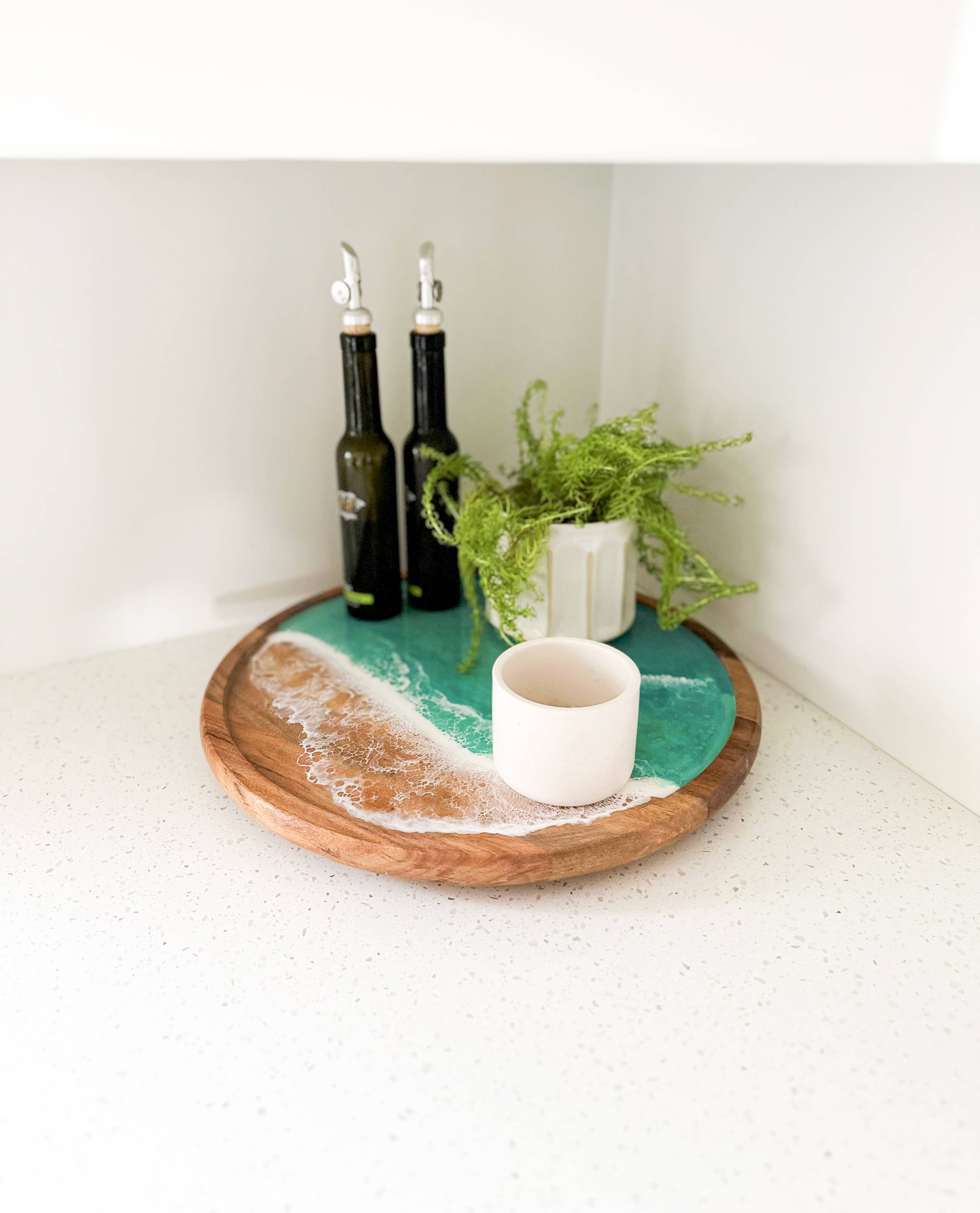 Lynn & Liana Designs - Vente Plateaux de service - Plateau tournant en résine de bois d'acacia - Lazy Susan 16" SANS TARIFS !7