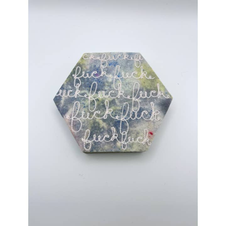 Cat Babbie - Wholesale Wall Accent - Fuck, Fuck, Repeat Hexagon Fiber Art2