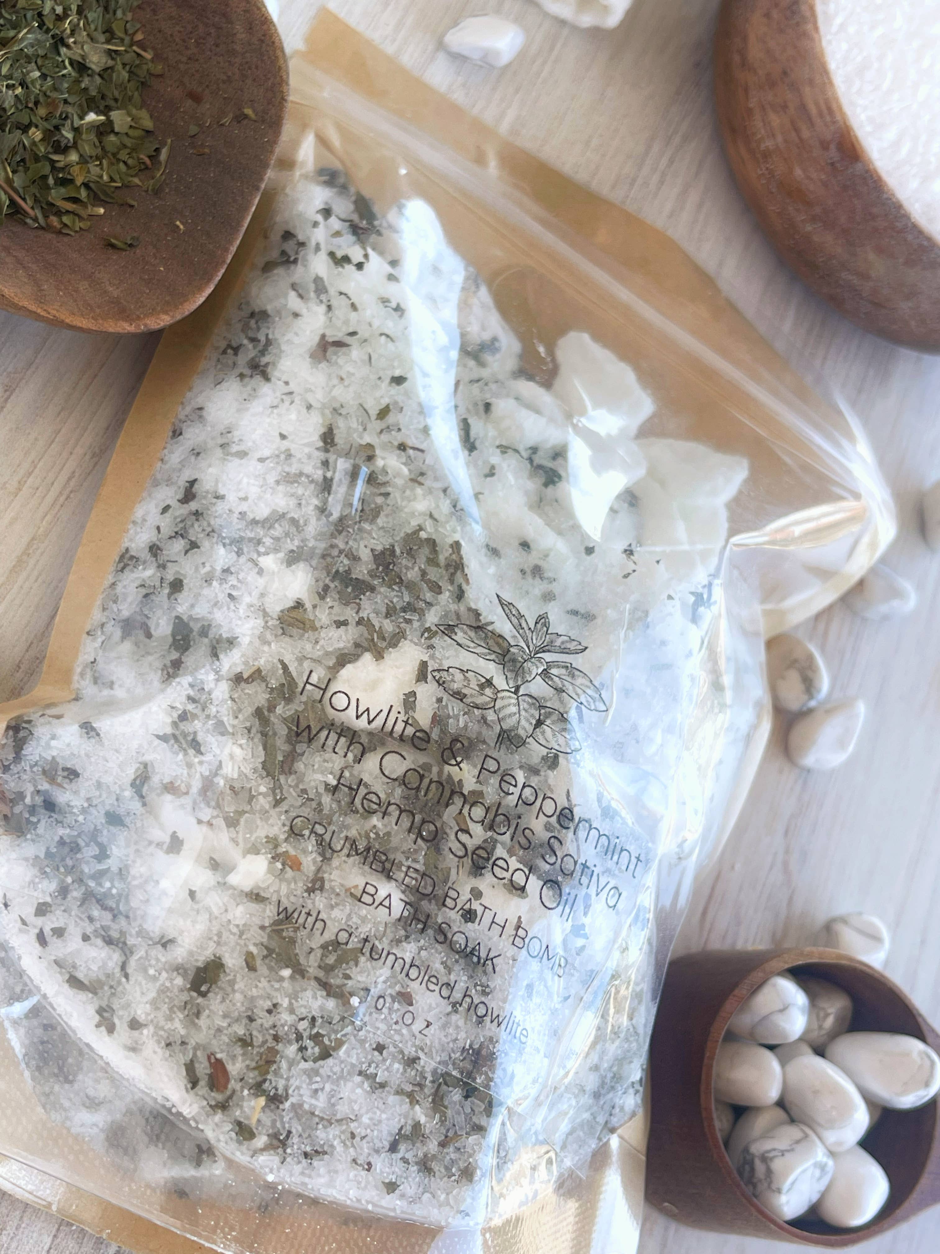 Rage Gems & Jewelry - Wholesale Bath Soak/Milk - Howlite, Peppermint, & Cannabis Bath Bomb Bath Soak 3