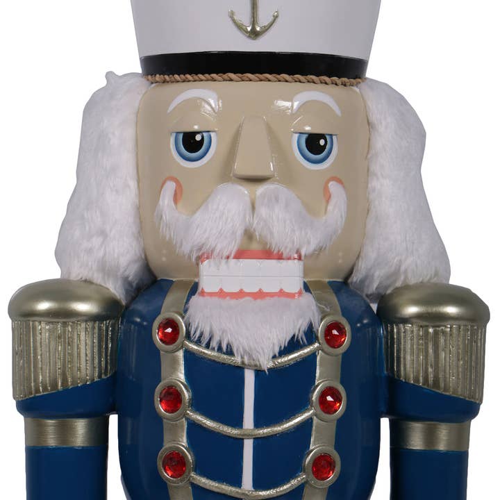 Nautical Tropical Imports - Wholesale Holiday Nutcracker - 4ft HIgh Nautical Nutcracker Captain With Hair3