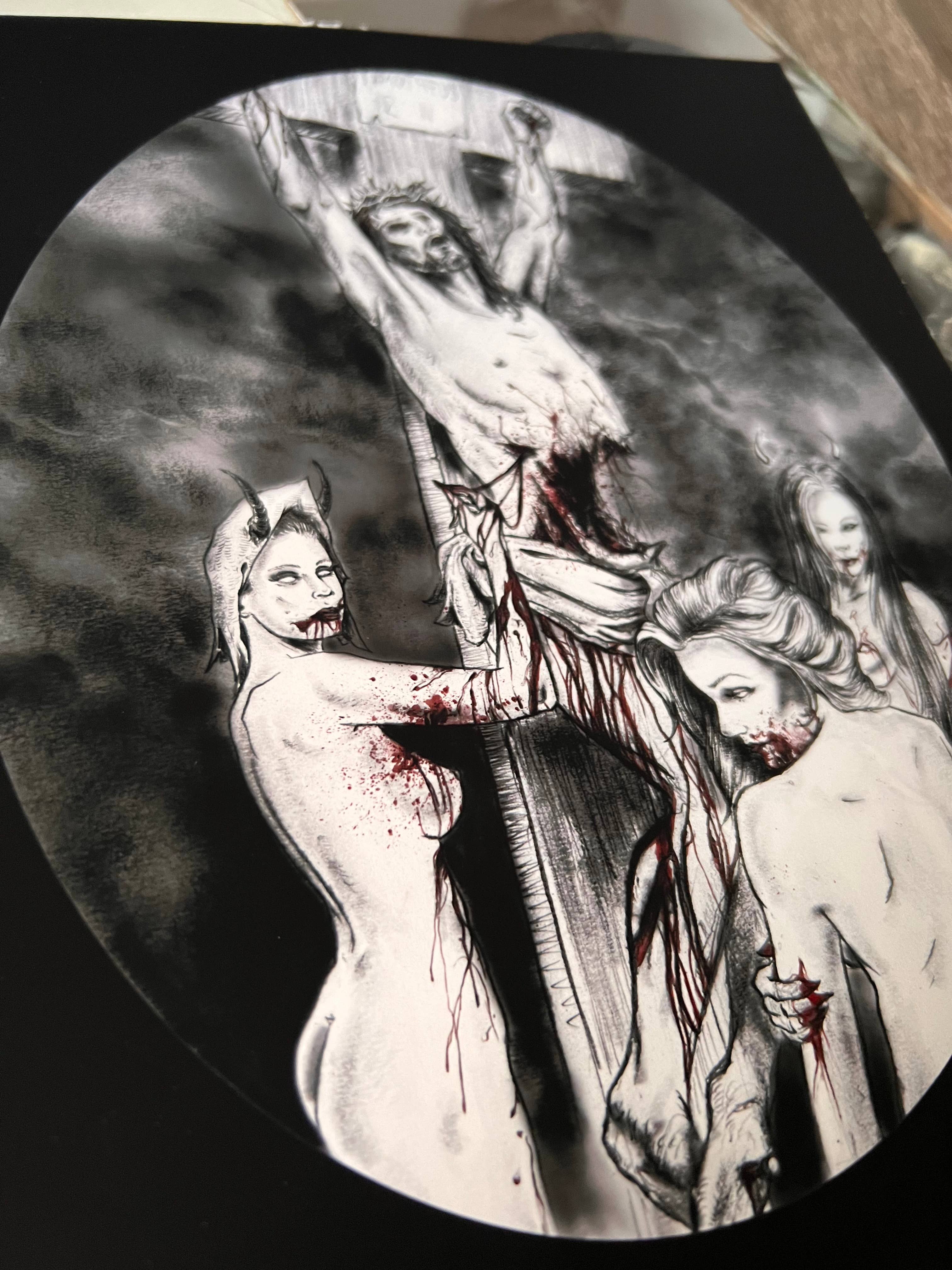 Andy Sciazko Art - Wholesale Art Print - Christ on Cross-Dark Art Print-Occult-Satanic Decor3