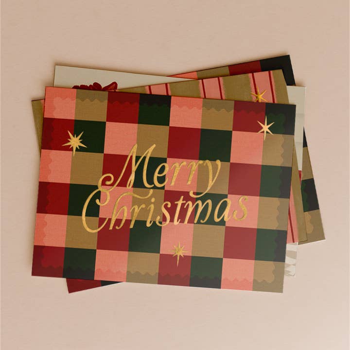 Daymaker Stationery - Wholesale Birthday card - 'Merry Christmas' Boxed Card Set (6pk) with Gold Foil1