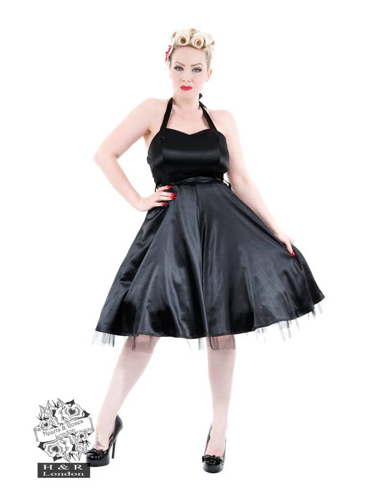 Hessar Trading CO LTD - Wholesale Dress - Women's - Smooth Satin Halter Swing Dress