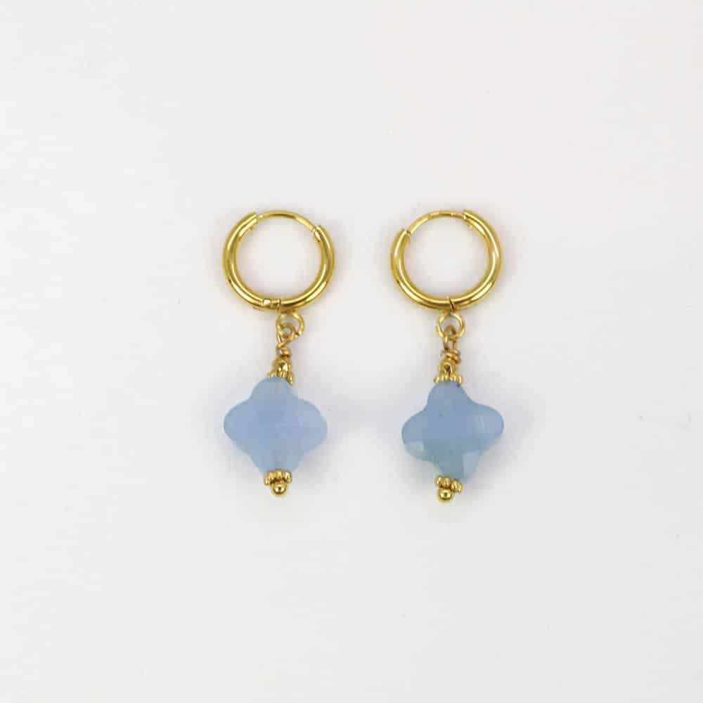 Les Cleias - Vendita all'ingrosso Orecchini pendenti - Orecchini Meillion in acciaio con pendente quadrifoglio4