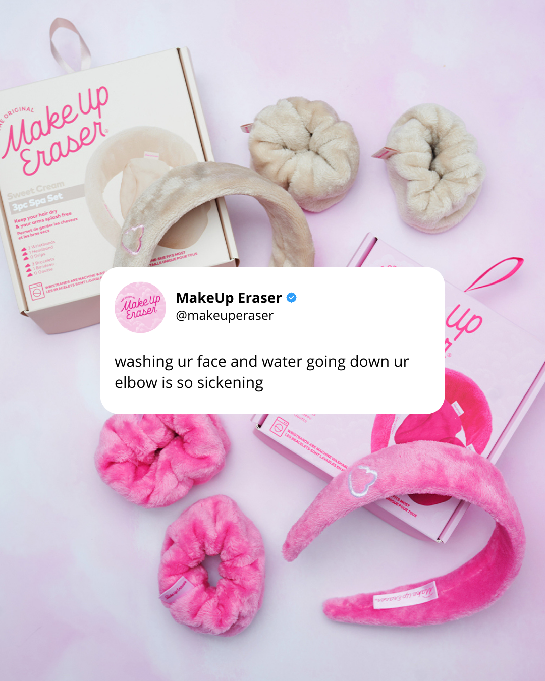 The Original MakeUp Eraser - Vendita all'ingrosso Fasce da spa - Set Regalo Spa Drip Eraser | Rosa3