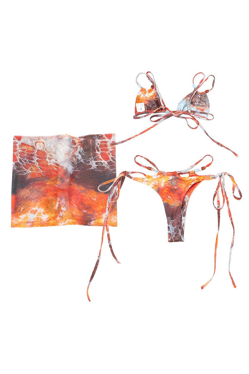 MEHRFACH Zweiteiliges Bade-Set mit Trägern und Batikmuster für den Großhandel auf Faire5