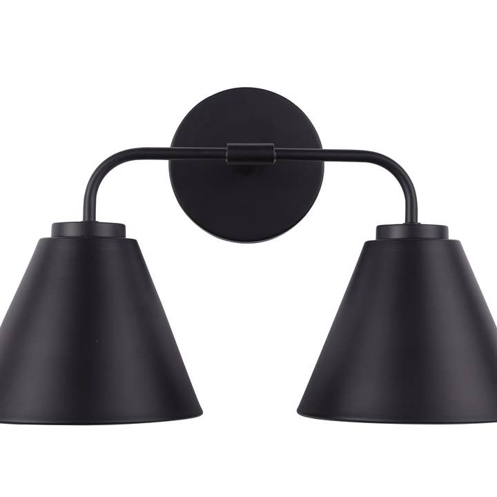 Brio Lighting - Vente Lustre/Suspension - Lampe de vanité moderne à 2 lumières noire Loft Lantern1