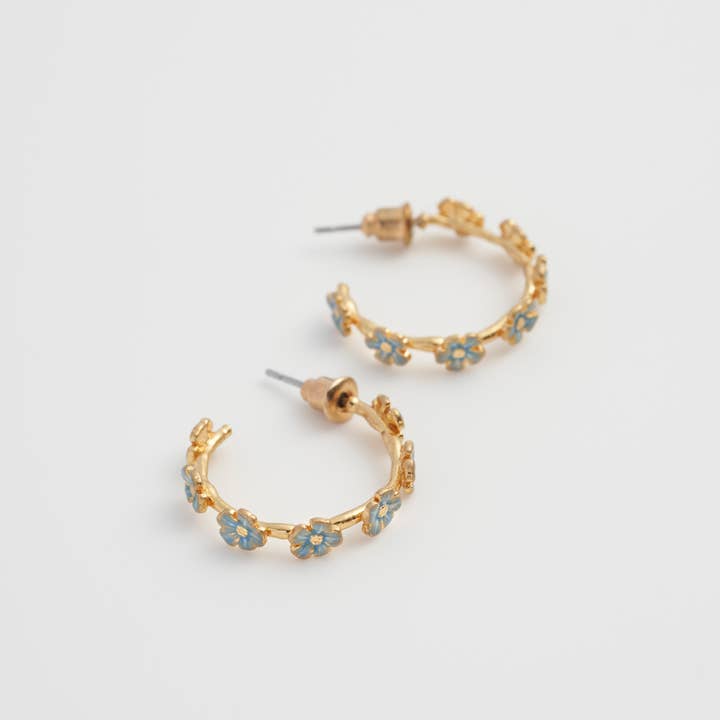 Fable England - Wholesale Hoop earrings - Forget-Me-Not Stud Hoops 3