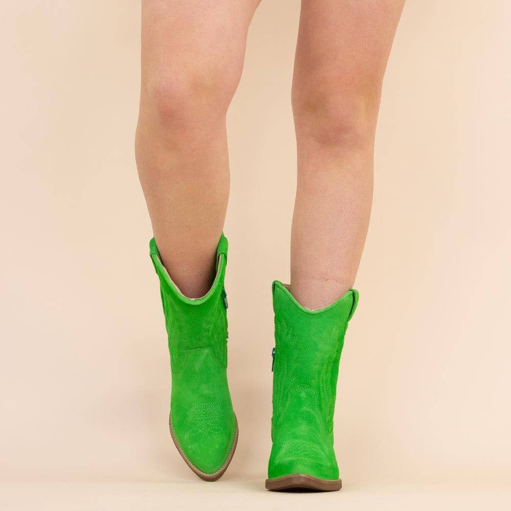 Moonrise – Großhandel Cowboystiefel  Damen – La Pintura Halbhohe Stiefel Grün1