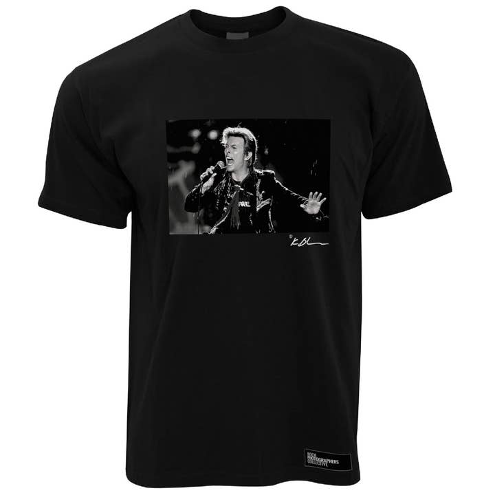 David Bowie Herren T-Shirt live close-up mit Mikrofon für den Großhandel von Rock Photographers Collective