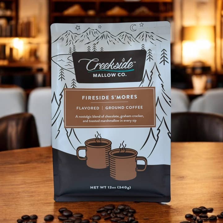 Creekside Mallow Co. – Café moído por atacado – Café Moído com Sabor a S'mores à Beira da Lareira0