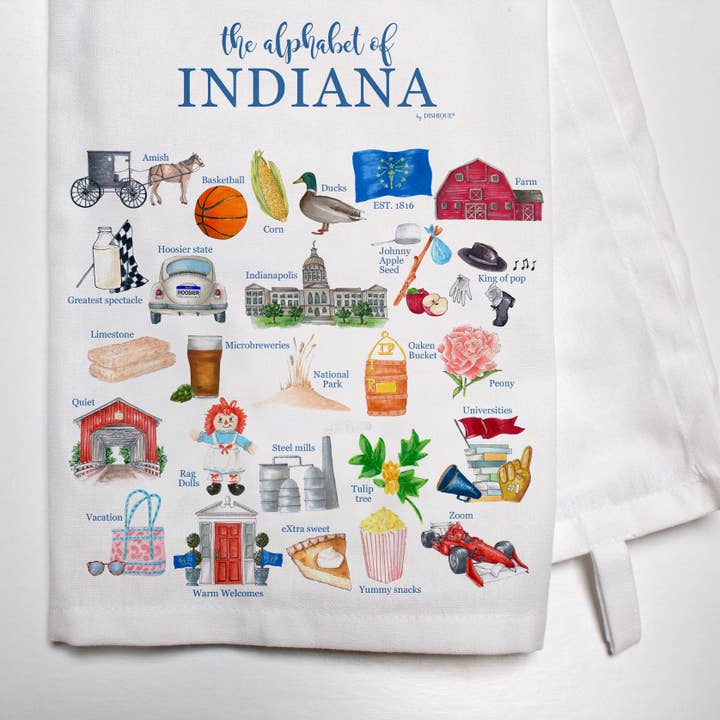 Indiana Alphabet Bar Towel for wholesale by Dishique