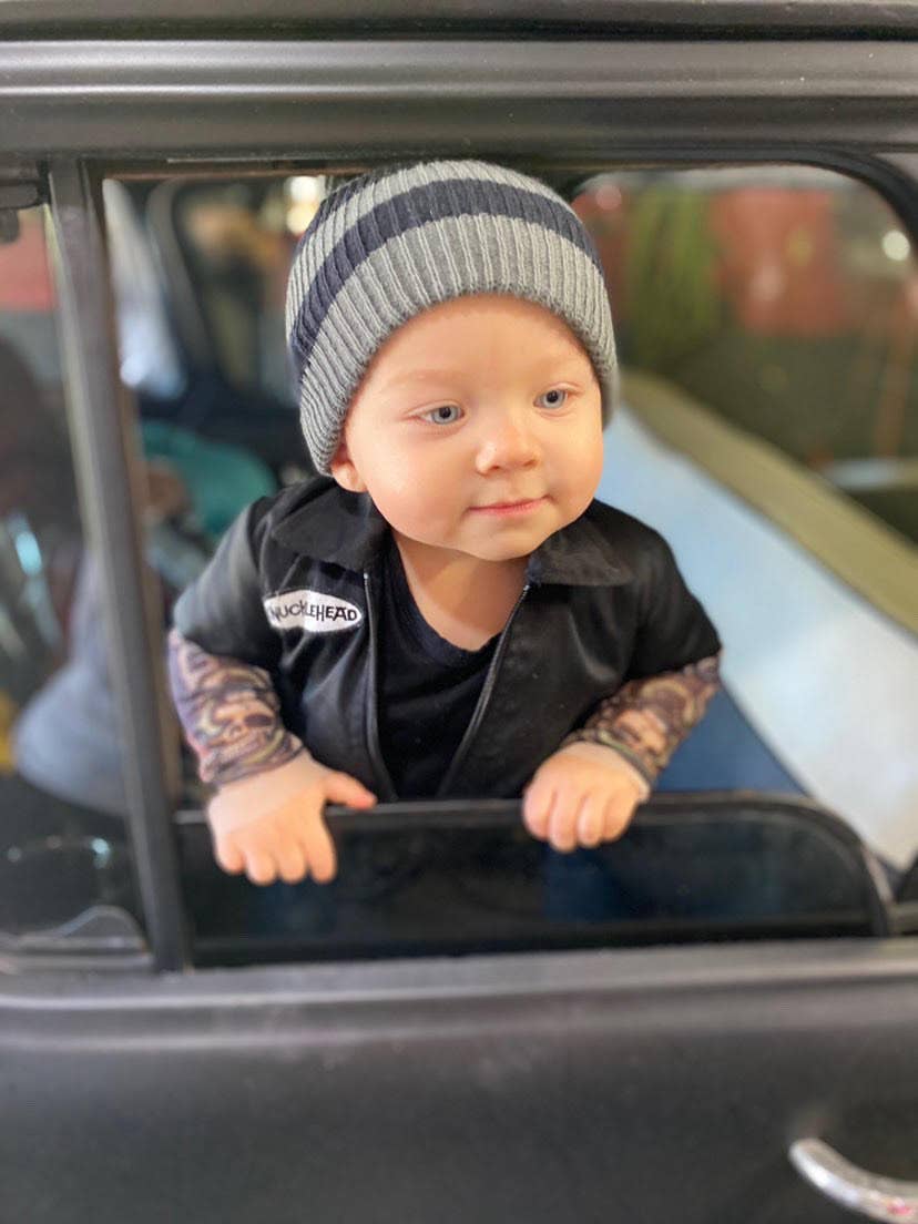 Knuckleheads  Infant and Toddler Navy Mechanic Coverall for wholesale on Faire8