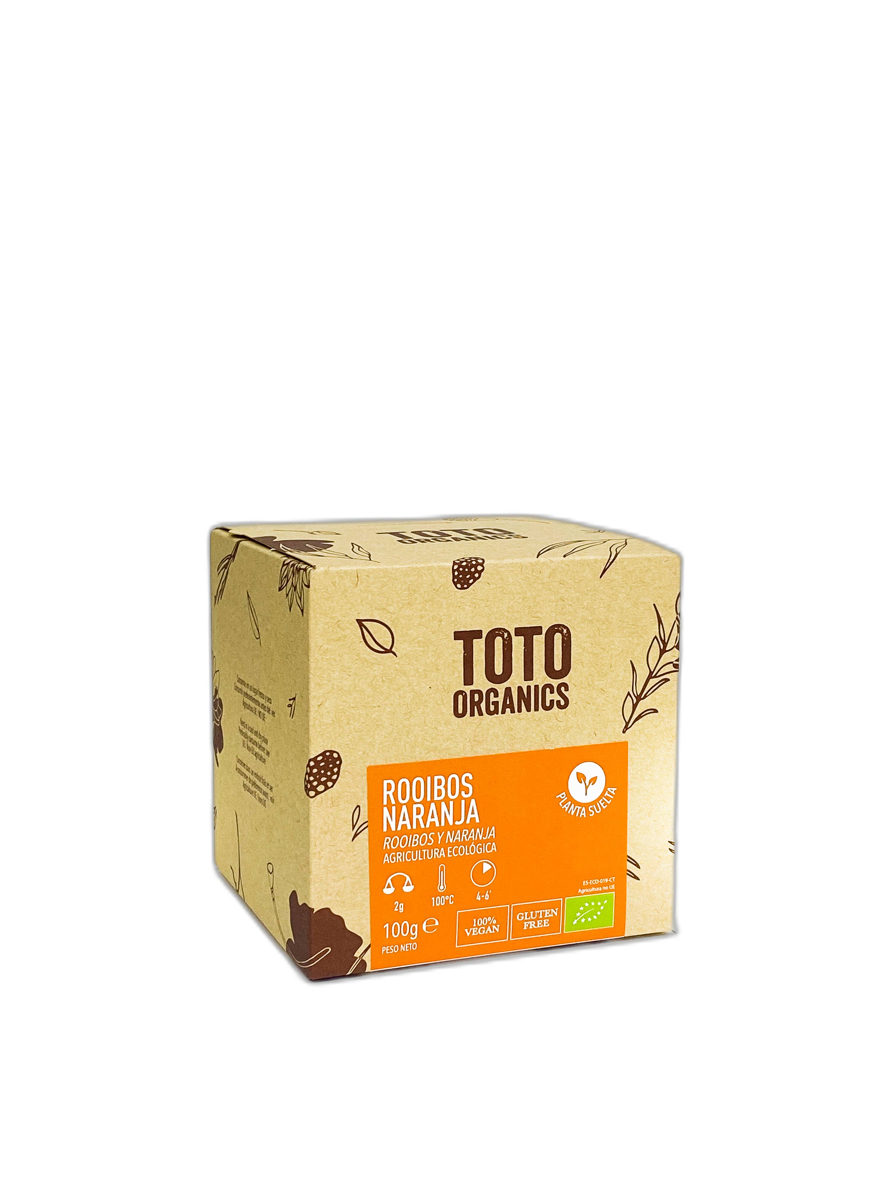 TOTO Organics - Vente Thé en vrac - Infusion Rooibos orange 100g (feuilles)
