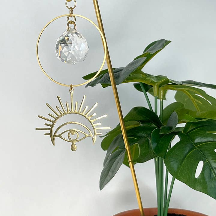 Sunday Girl by Amy DiLamarra - Wholesale Plant Pot - PLS-REY | Plant Stick Rays Magic Eye with Suncatcher Crystal1