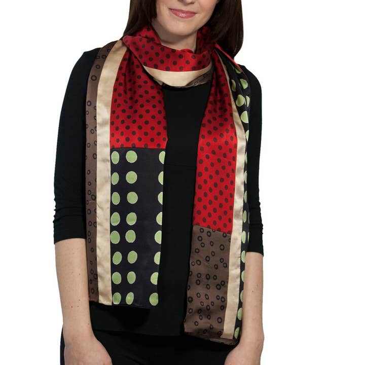 Silk Medley - Rød Oliven Sort for engroshandel hos Harshita's Designs