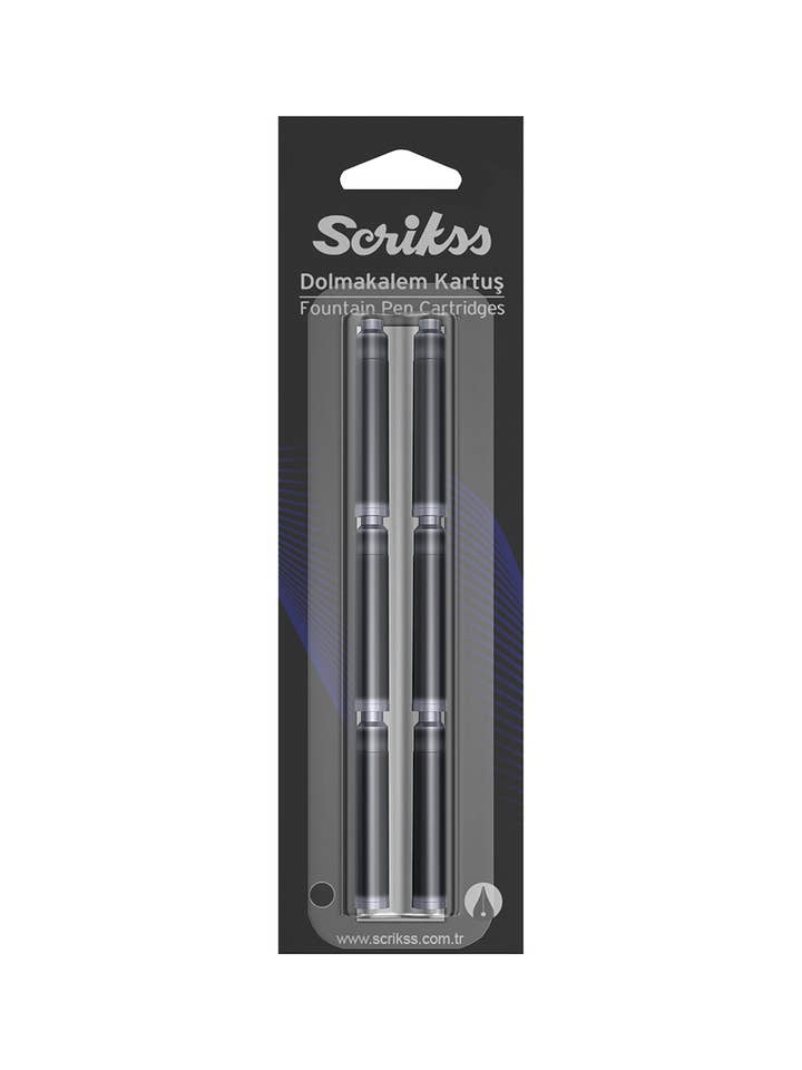 Scrikss Fountain Pen Cartridges Permanent Ink Blister for wholesale by Fin Studio