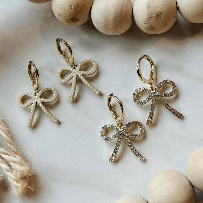 kaldi kollective - Wholesale Huggie Earrings - BAILEY // bow huggie hoop earrings0