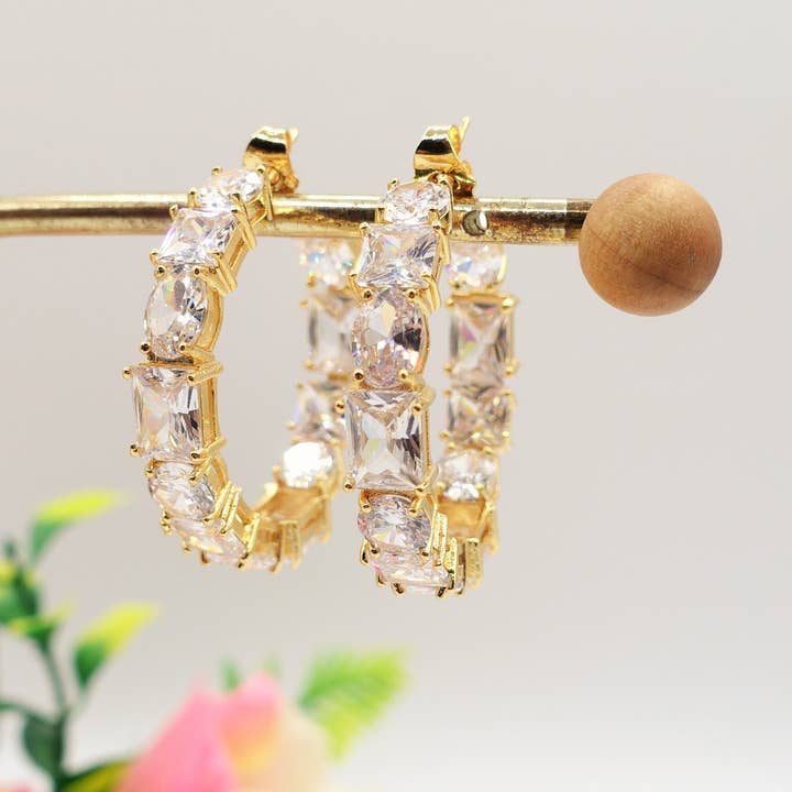 Daemon srls - Wholesale Hoop Earrings - CHARIS big hoops - Orecchini a cerchio con Cubic Zirconia2