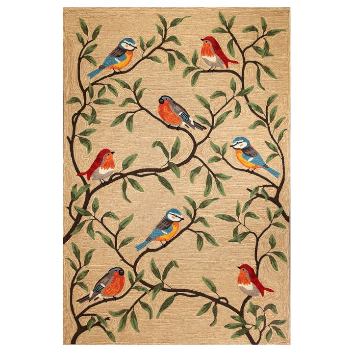 Ravella Birds On Branches Indoor/Outdoor Rug Natural for wholesale by Liora Manne