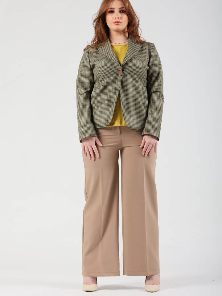 BLAZER VISCOSE XADREZ 2 BOTÕES por atacado de Oltretempo