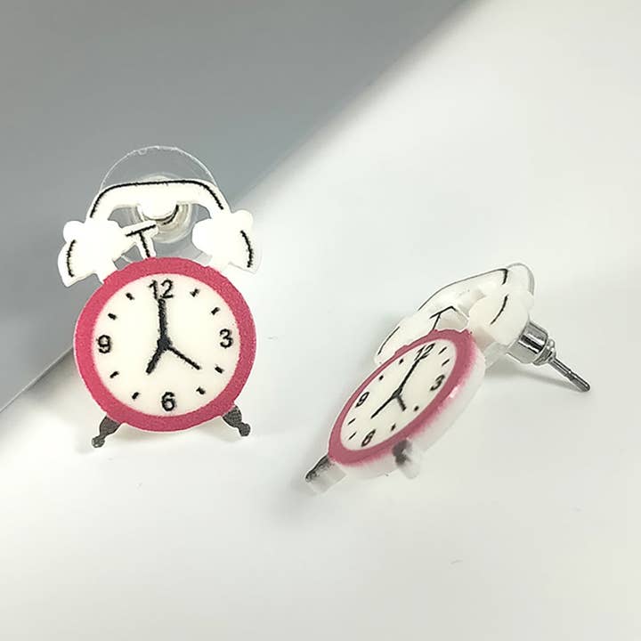 Boucles d'oreilles réveil rouge pour la vente par Sparkle Being