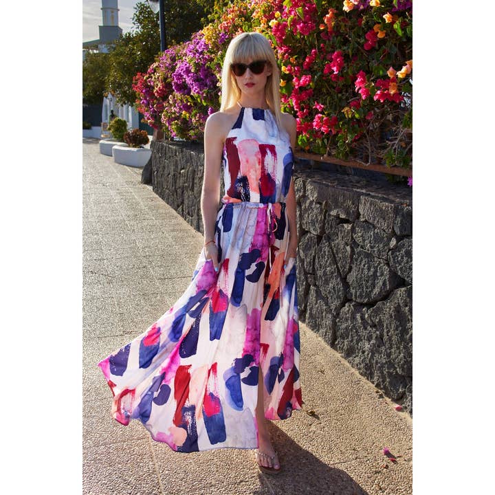 Claire Maxi Dress Purple for wholesale by Hues&Co