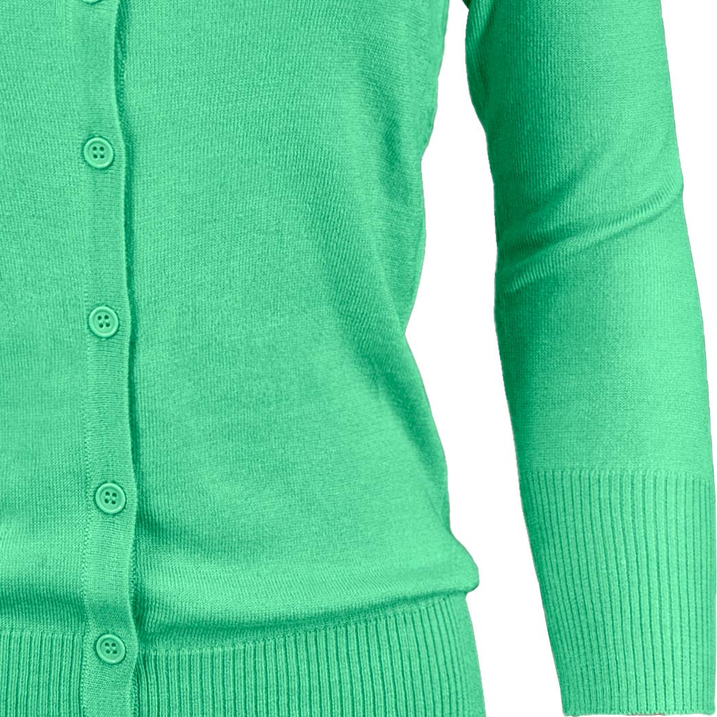 Mak - Wholesale Cardigan - Women's - 3/4 Sleeve Crewneck Plus Size Knit Cardigan Sweater CO079PL48