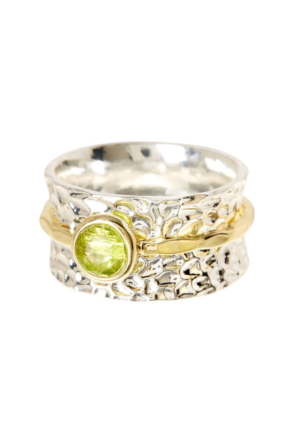 Zoey Simmons - Vente Solitaire - Bague Spinner 2 Tons Cristal Péridot - SF