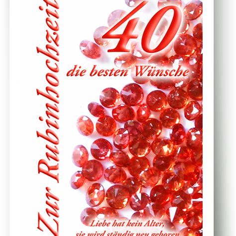 Rubinhochzeit / Grußkarte / 759002 für den Großhandel von Yabué