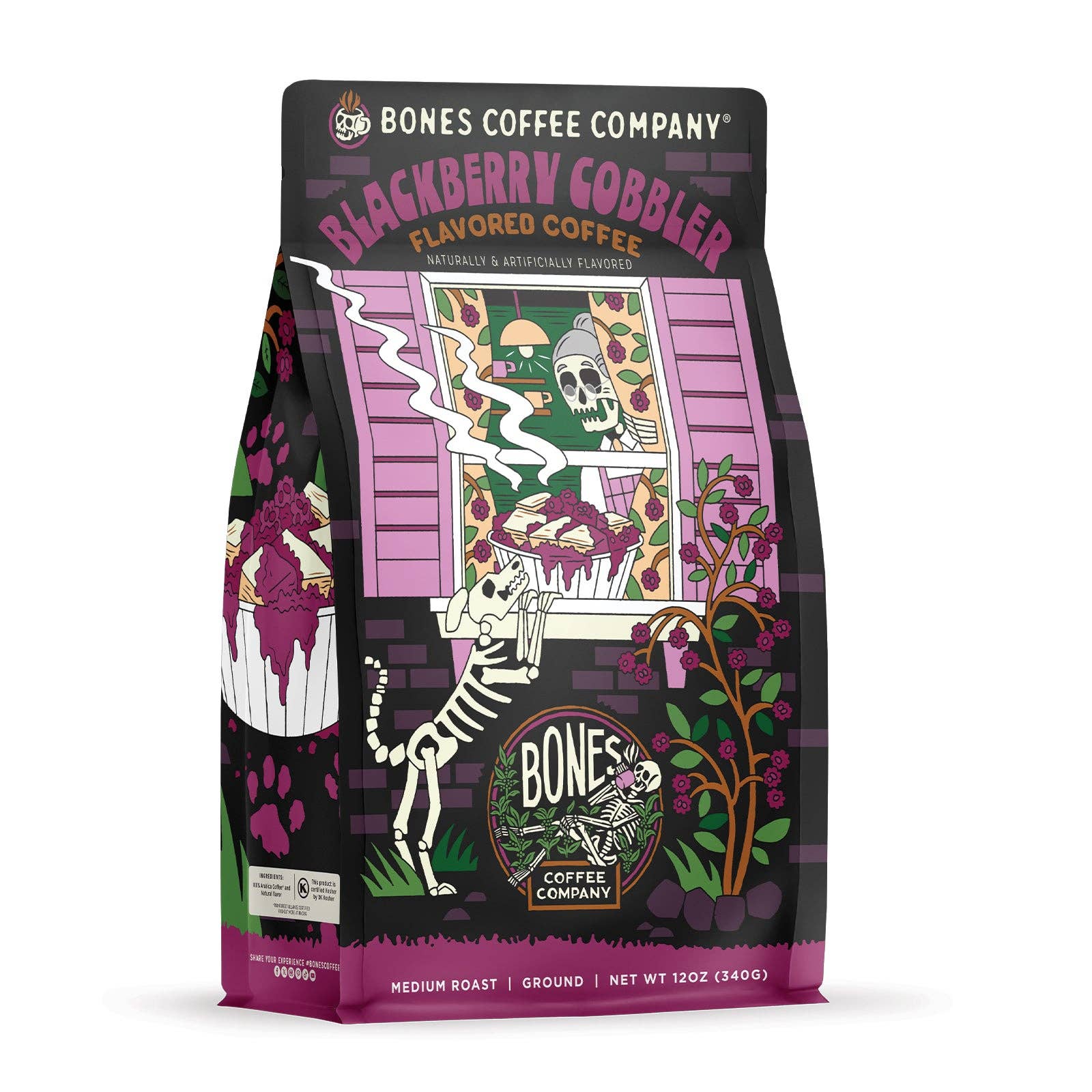 Bones Coffee Company - Wholesale Coffee Beans - Blackberry Cobbler Coffee | 12oz | Whole Bean & Ground5