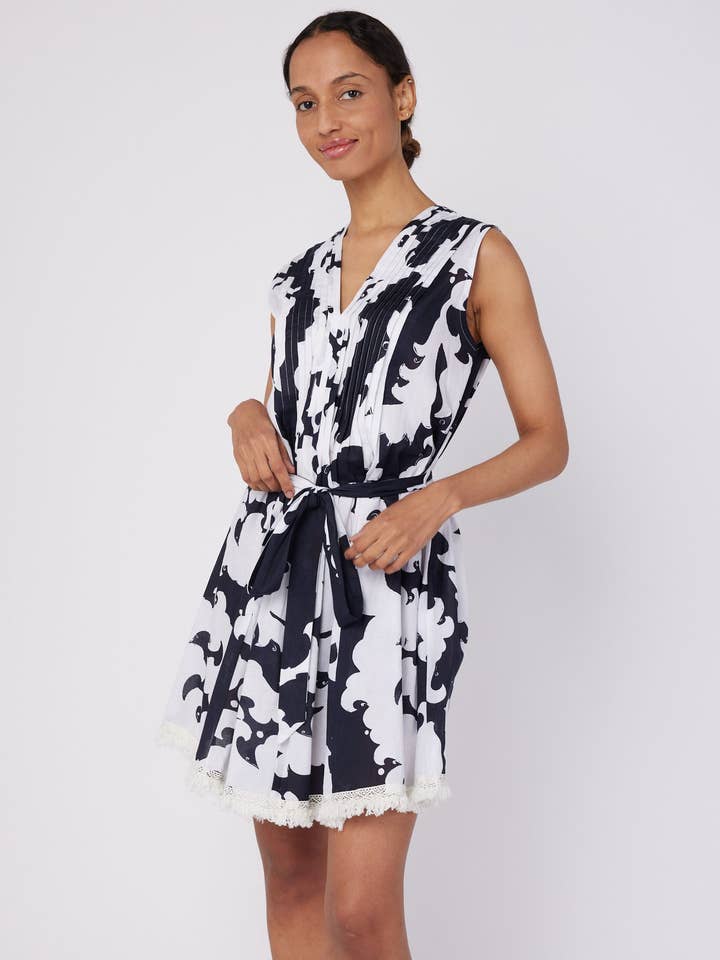 ModaPosa - Wholesale Dress - Women's - Felice Resort Spring Summer Dress Black White Spring