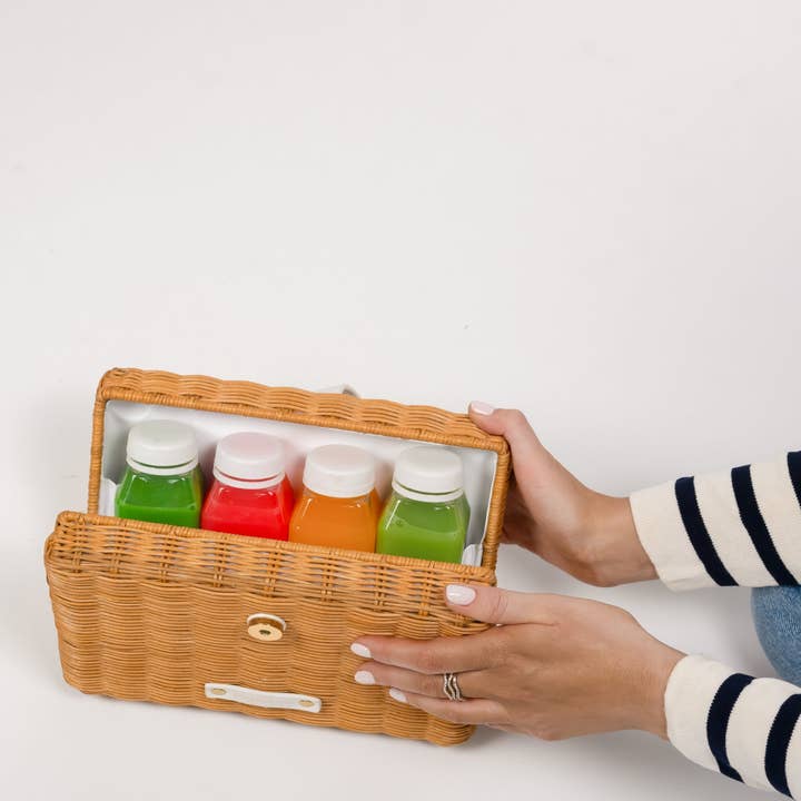 Modern Picnic - Vente Sac/boîte repas - Pochette à Collations en Osier – Pochette d'Été Isolée pour Femmes12