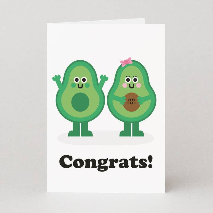 Avocado Neue Babykarte | Lustige Neue Babykarte | Babykarten für den Großhandel von Studio Boketto