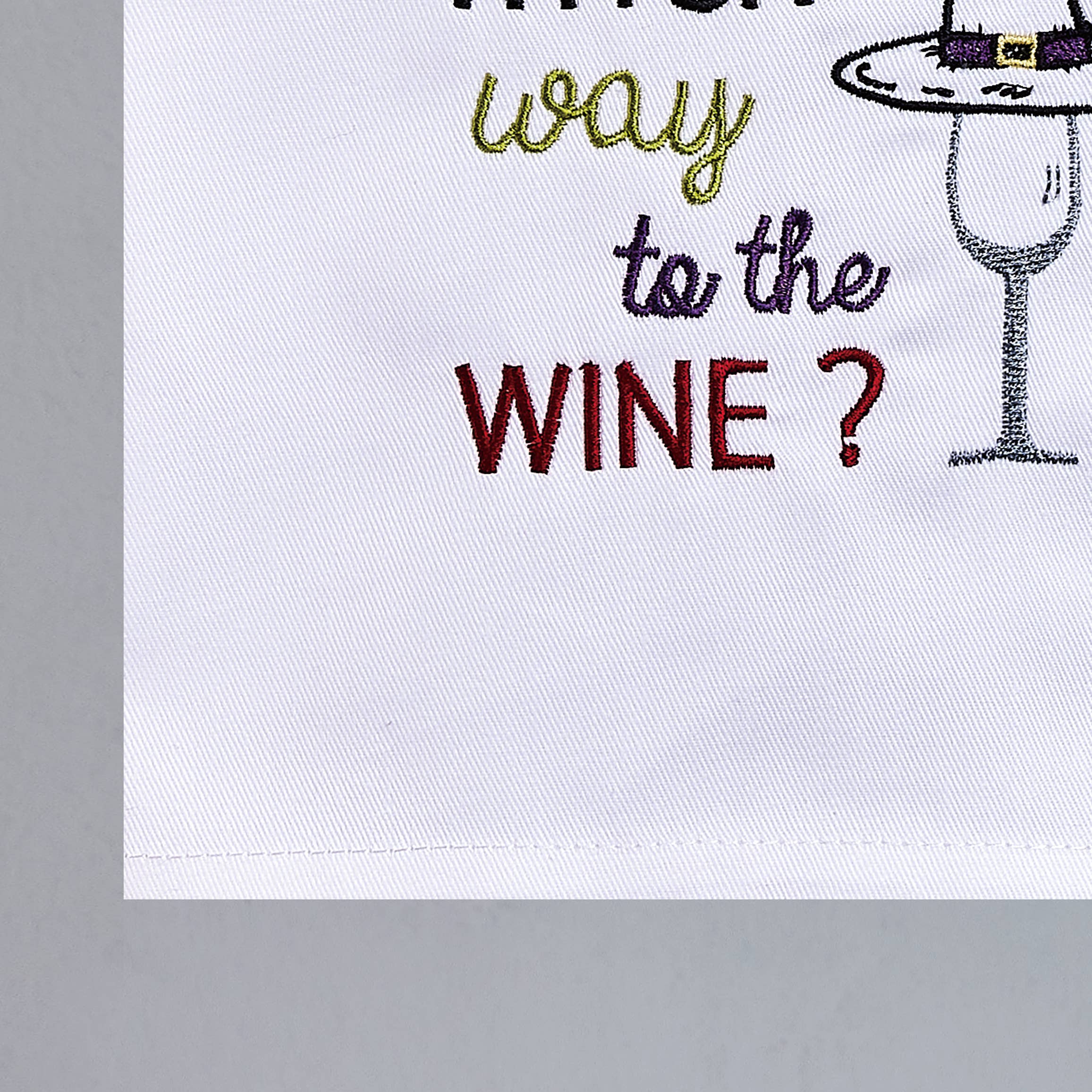 Peking Handicraft - Wholesale Tea Towel - Witch Way To The Wine Kitchen Towel2
