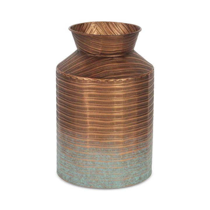 Cheungs Home Decor - Wholesale Vase - Kyani Copper and Rustic Teal Milk Jug Vase Decor