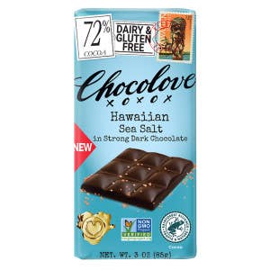 L&F Universal Goods – Engroshandel Chokoladebar – Chocolove Mørk Chokolade Hawaiiansk Havsalt 12/3,2OZ0