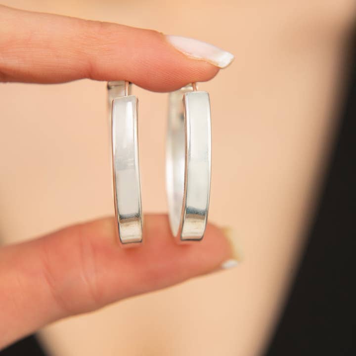 Volenia Silver - Vente Créoles - Boucles d’oreilles créoles pour femme en argent sterling 925 en gros1