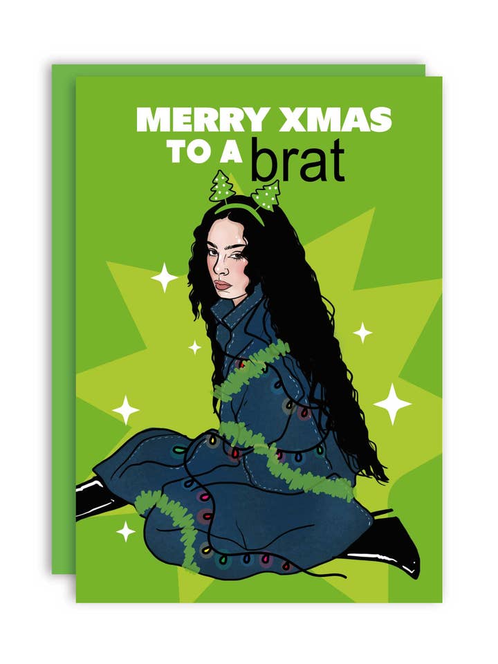 Merry Xmas to a Brat Christmas Greeting Card for wholesale by Studio Soph (We Pay Your Import Fees - We Ship DDP)