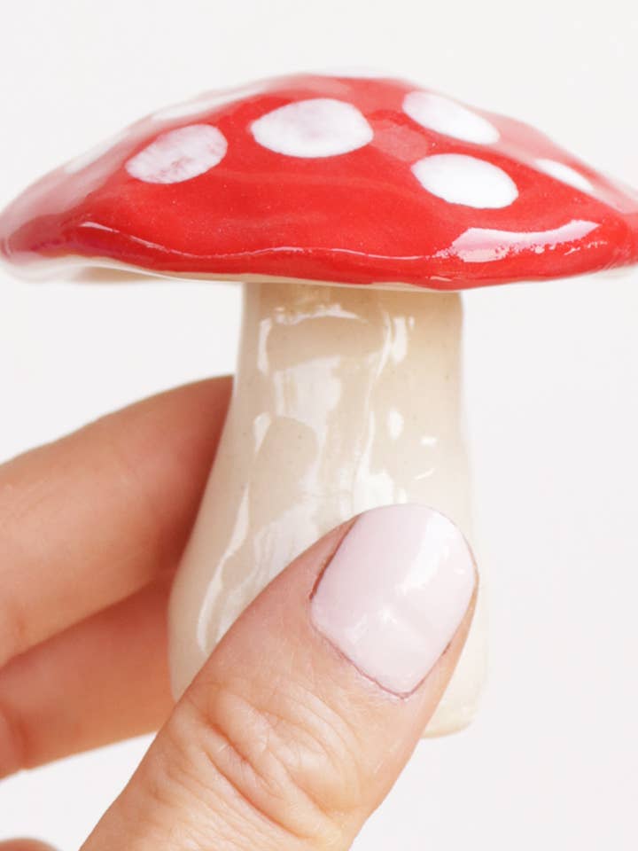 Mini Ceramic Mushroom Sculpture for wholesale by Nightshift Ceramics