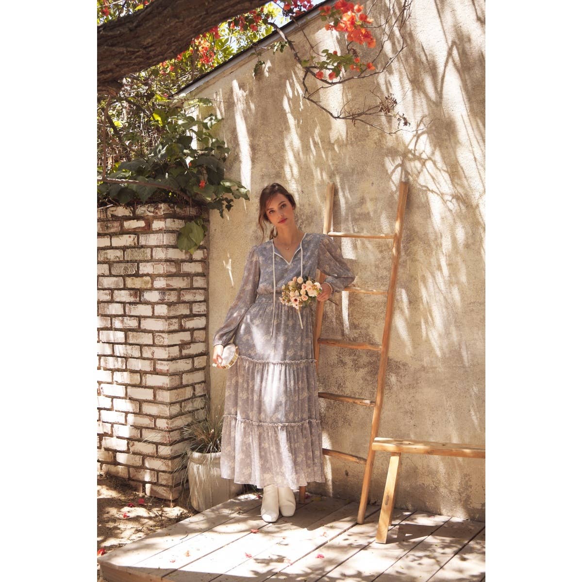 in february - Wholesale Dress - Women's - DELICATE ROMANTIC SHEER FLORAL MAXI DRESS1