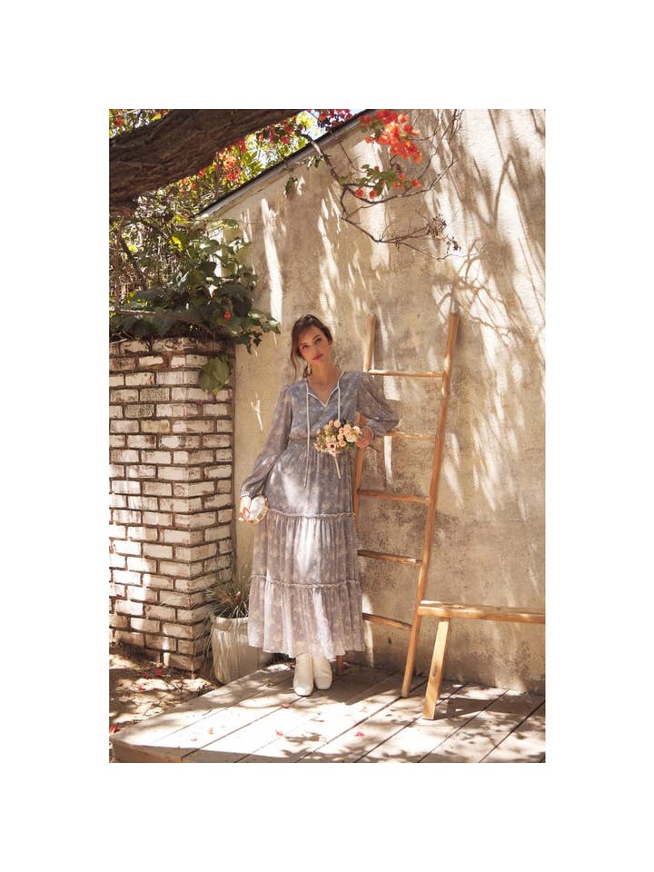 in february - Wholesale Dress - Women's - DELICATE ROMANTIC SHEER FLORAL MAXI DRESS1