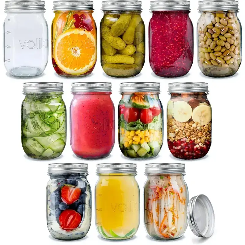 Jara Trading – wholesale Jar – Mason Airtight Glass Preserving Jars With Lids (6 x 490ml)7