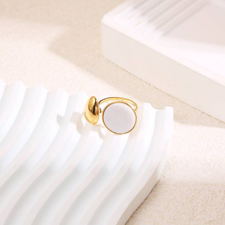 Anel dourado abertura frontal gota por atacado de joya