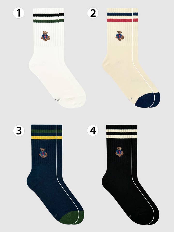 Men's Crew Point Bear Socks for wholesale by 7DAYSSOCKS