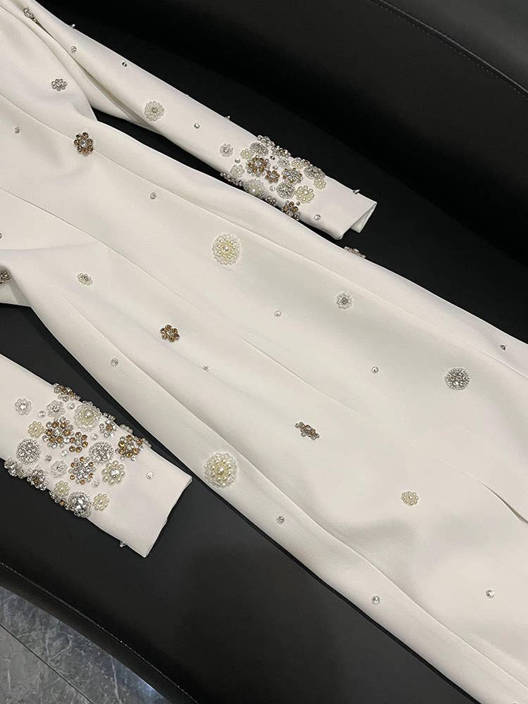 Sanyao Fashion - Wholesale Dress - Women's - SY381 Elegant Heavy Beaded Diamond Slim Fit Long Dress14